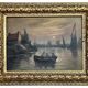 French school oil on canvas important gilded frame early 20th century