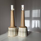 Pair table lamps, Le Klint for Palshus, Denmark, chamotte 1960s, set of 2