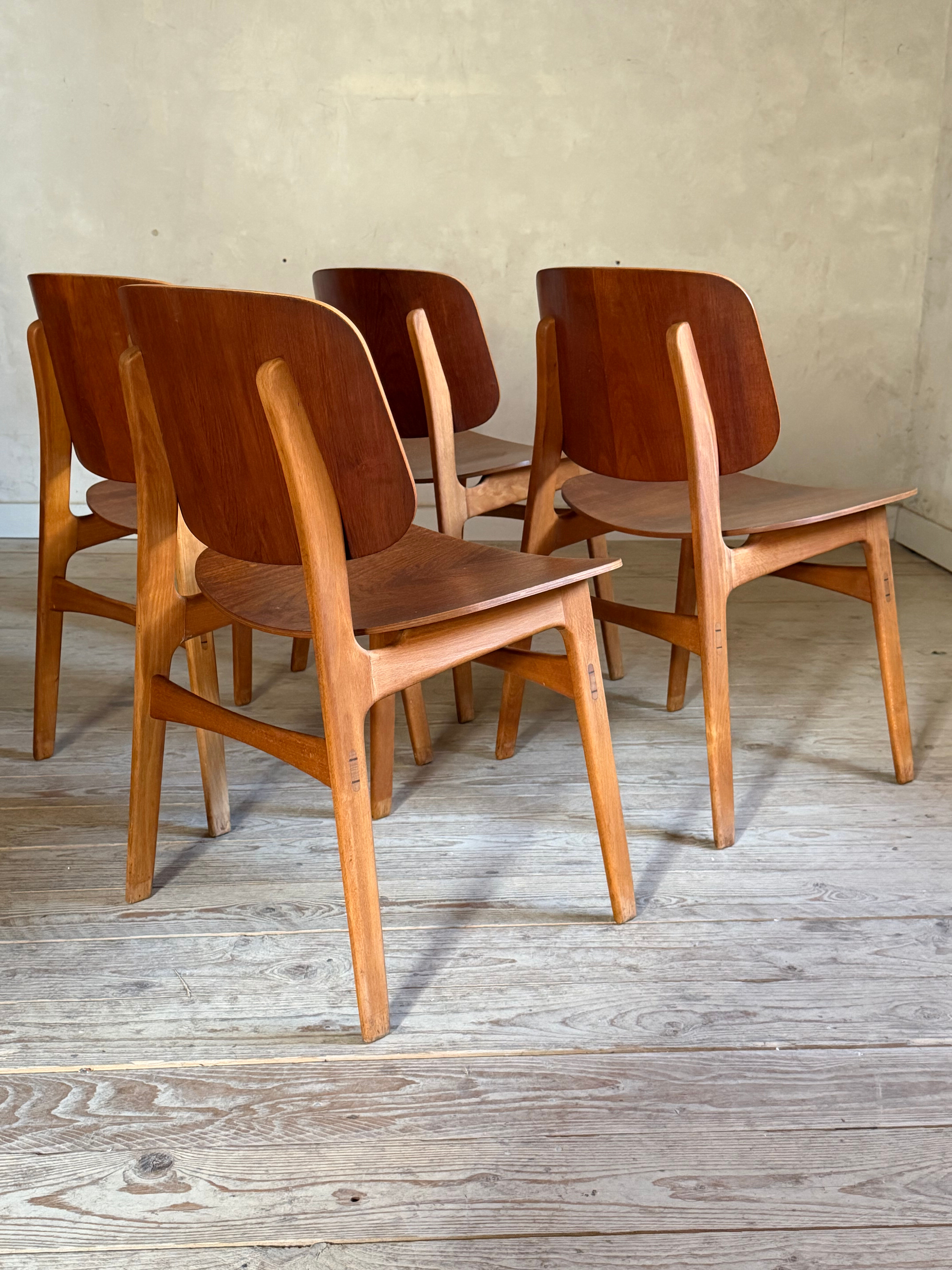Danish vintage chairs by Borge Mogensen in teak.