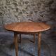 Rustic French antique dining table, drop-leaf table in cherry wood, circa 1900.