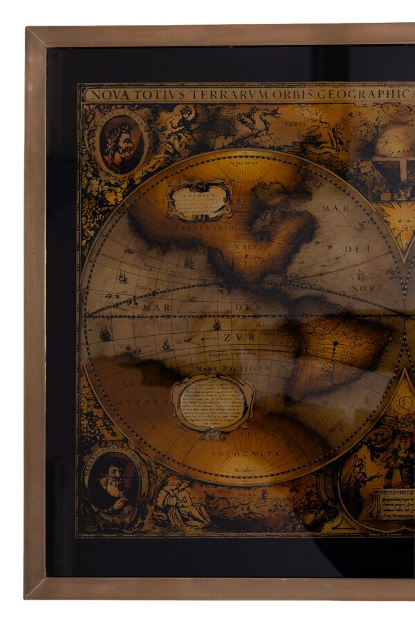 Table basse carte du monde Maison Jansen années 1970 France