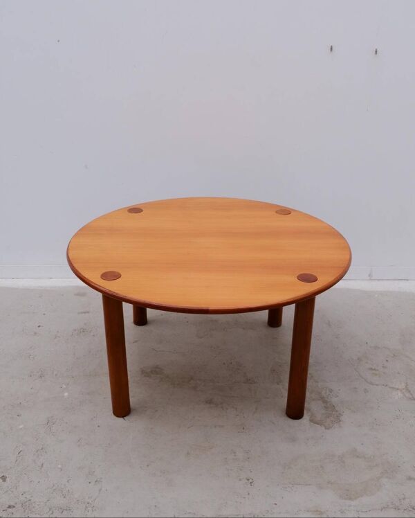 Table à manger moderniste en Pin, 1970