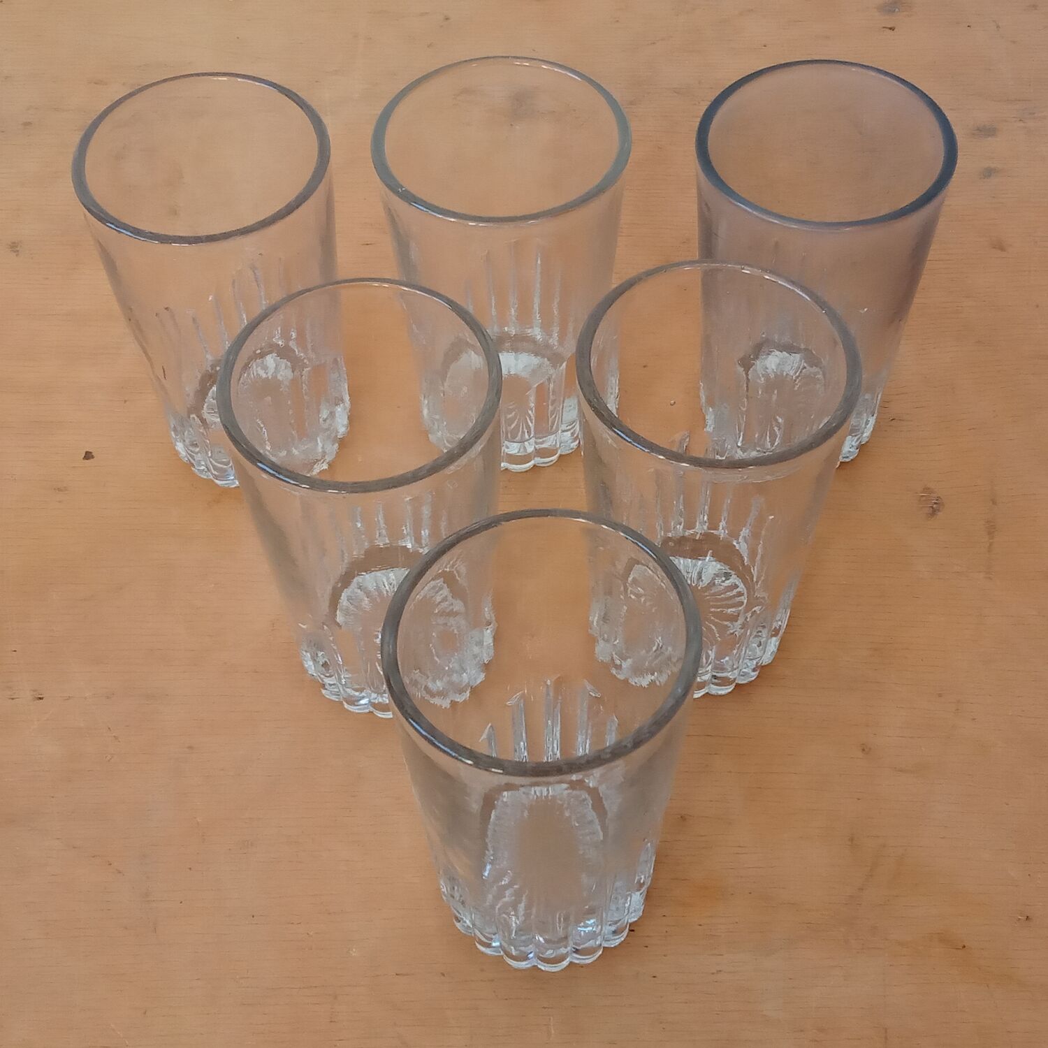 Set of six old bistro glasses