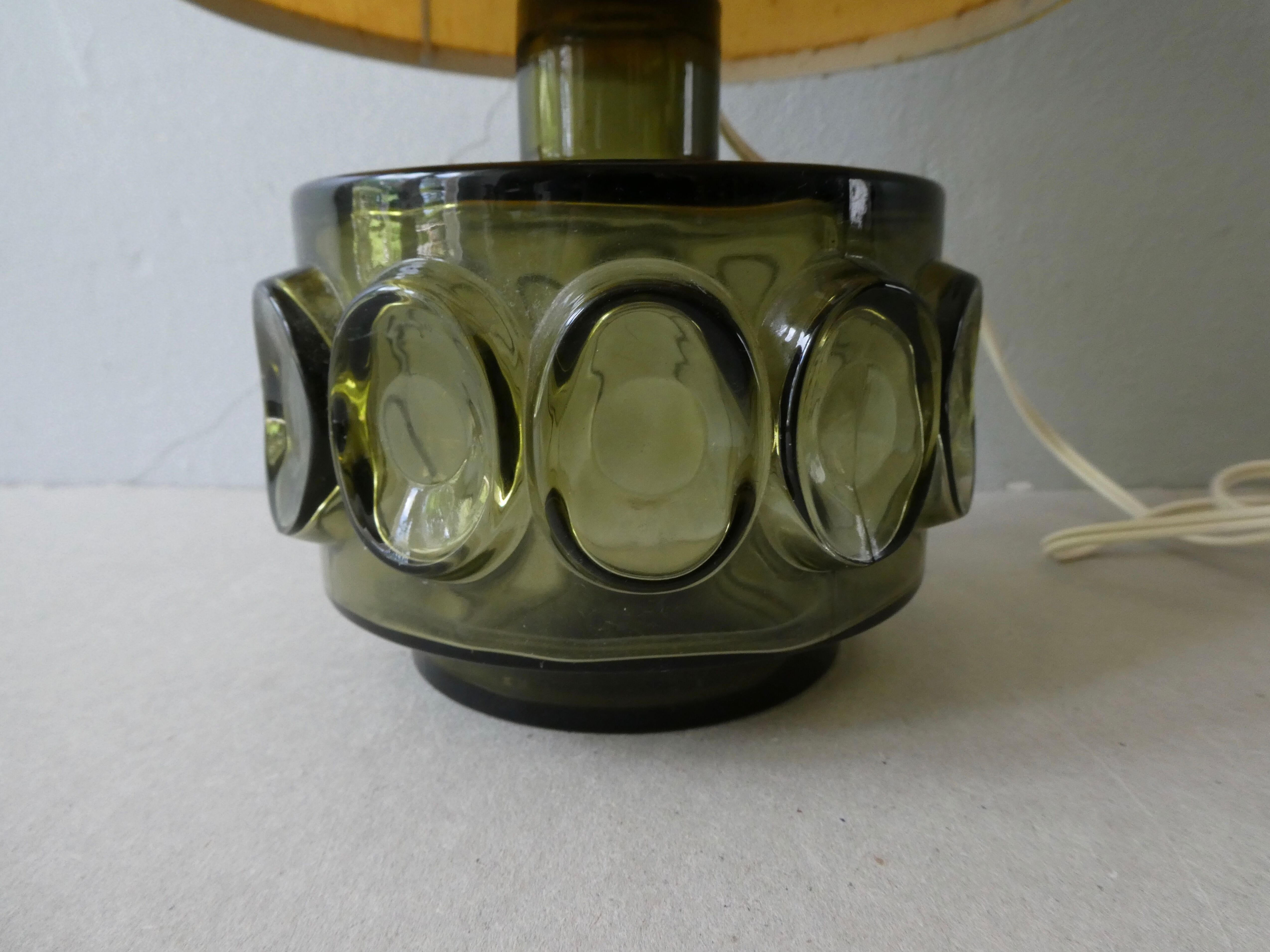 Khaki glass lamp, 70s