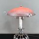 Important Stylized Wrought Iron Lamp with Glass Dome, c. 1930