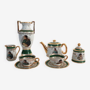 Ancien service à thé duo Napoléon et Joséphine porcelaine de Limoges