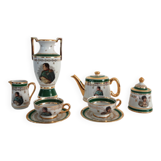 Former Napoleon and Joséphine duo tea service, Limoges porcelain