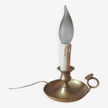 Ancienne lampe de chevet  en laiton - bougeoir  à mains électrifié