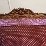 Burgundy velvet canapé bed in Louis XV Regency style.