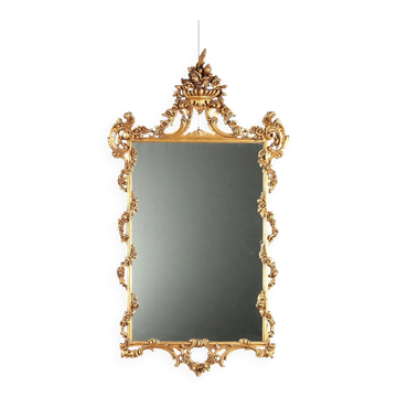 Miroir ancien en bois sculpté et doré, Italie, XXe siècle