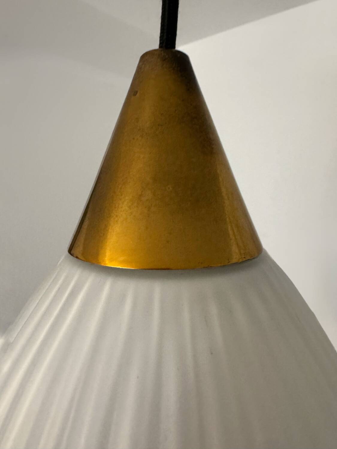 Opaline pendant light, Scandinavian style, 1960s