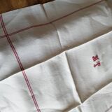 12 old shabby red tea towels monogram towel