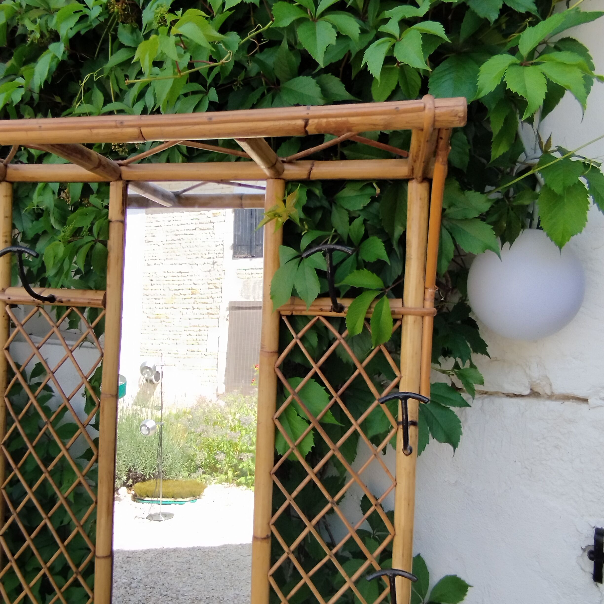 Vintage rattan wardrobe