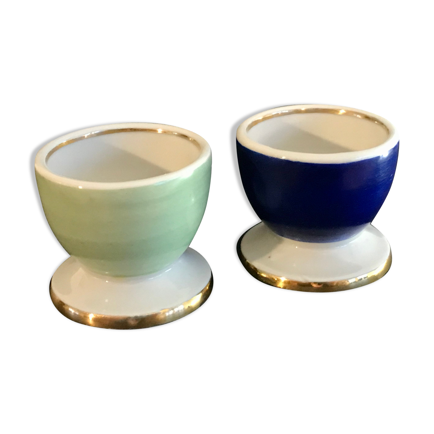 Duo de coquetiers colorés années 50