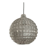 Vintage pendant light from the 70s in molded glass
