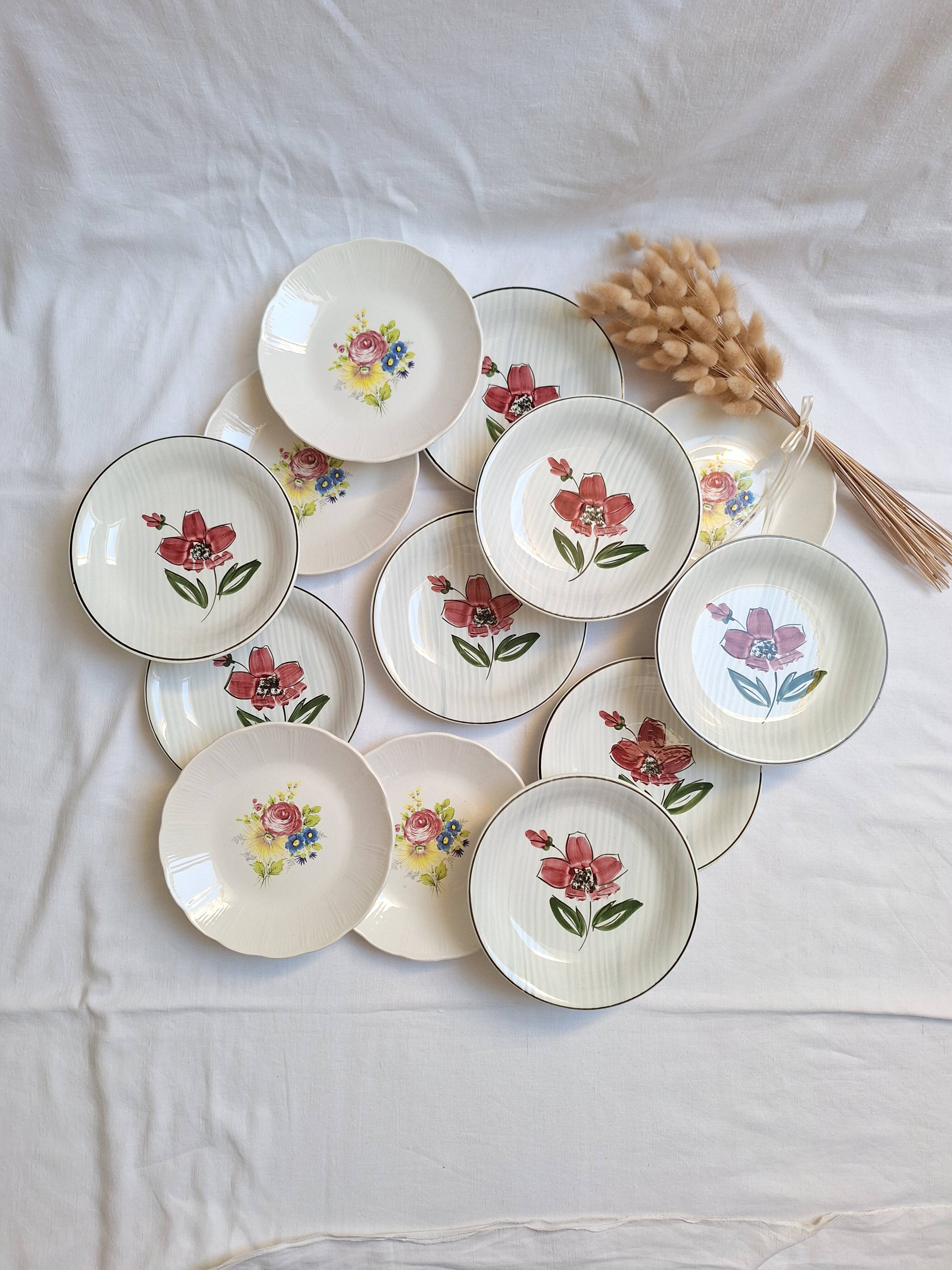 Deep plates / flower salad plates Sarreguemines