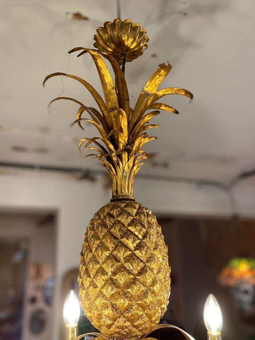 Pineapple chandelier 1940 Hollywood Regency