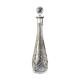 Carafe with antique glass liquor with diamond cap cut crystal silver frame