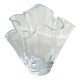 Vintage folded clear glass vase - wave