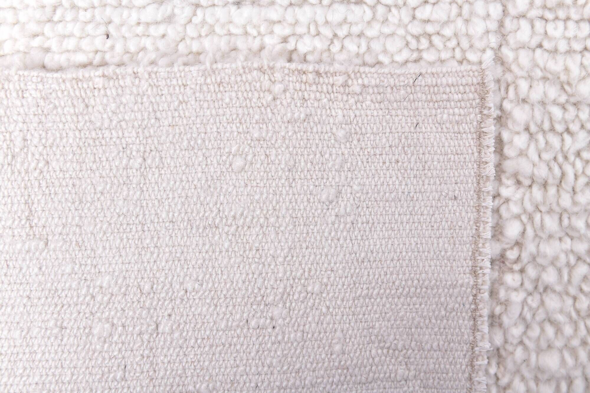 9x10 Handmade Wool White Moroccan Rug, 266x296Cm
