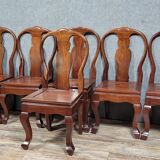 Asia 20th: Series of 6 exotic wood chairs