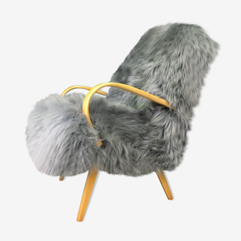 Fauteuil en peau de mouton vintage