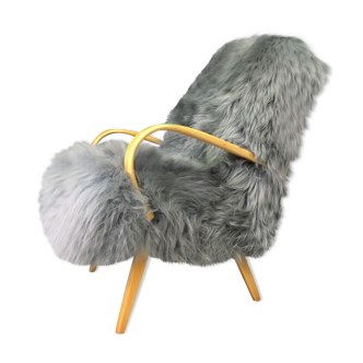 Fauteuil en peau de mouton vintage