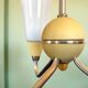 Chandelier à trois lumières en verre opalin de style mid-century modern