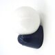 Tissot wall light in dark blue with a white opaque glass globe