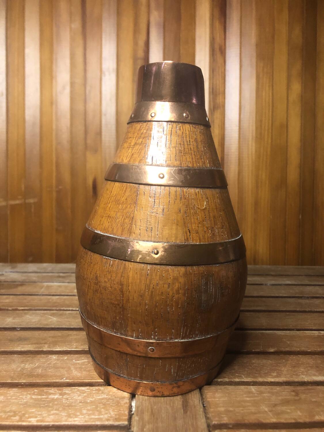 Ancien Pichet BLANCHET Bois + Cerclage Cuivre Vintage