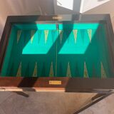 GAMES TABLE Louis XVI late nineteenth, in inlaid checkered rosewood and backgammon