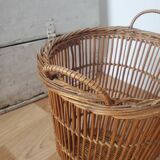 Braided wicker basket
