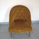 Yellow velvet padded toad armchair