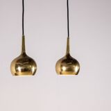 2x Hans Agne Jakobsson Brass Pendant Lamp, 1960s Sweden