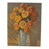 Claude PALLOT (1901-1987) "Still life with bouquet of yellow flowers" oil on panel signed