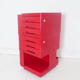 Vintage Italian Red Plastic Storage Trolley By Giovanni Pelis For Stile Neolt Italy