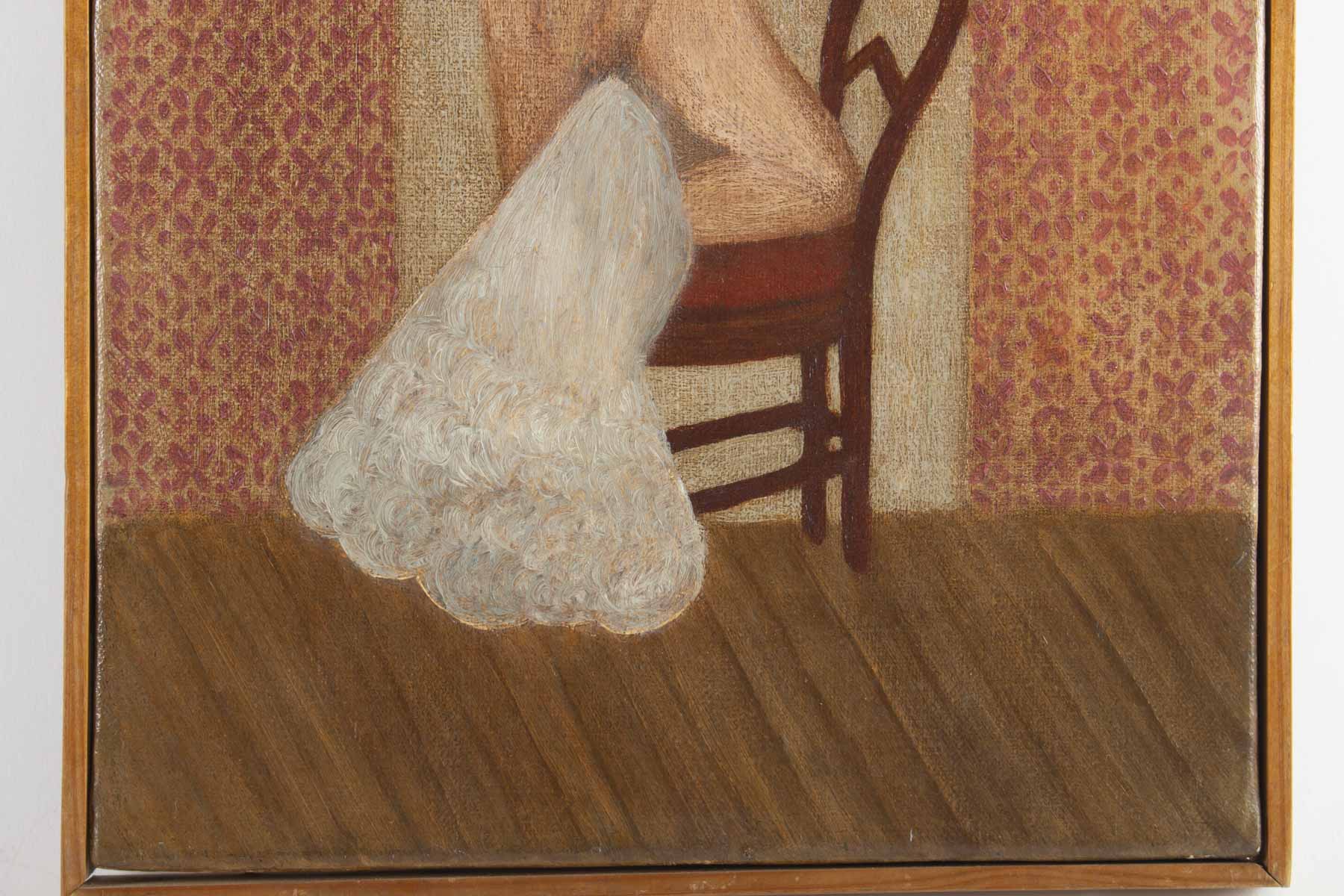 Painting, in front of a window