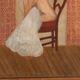 Painting, in front of a window