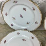 6 flat plates porcelain Limoges France