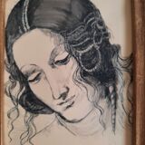 Golden frame ink drawing