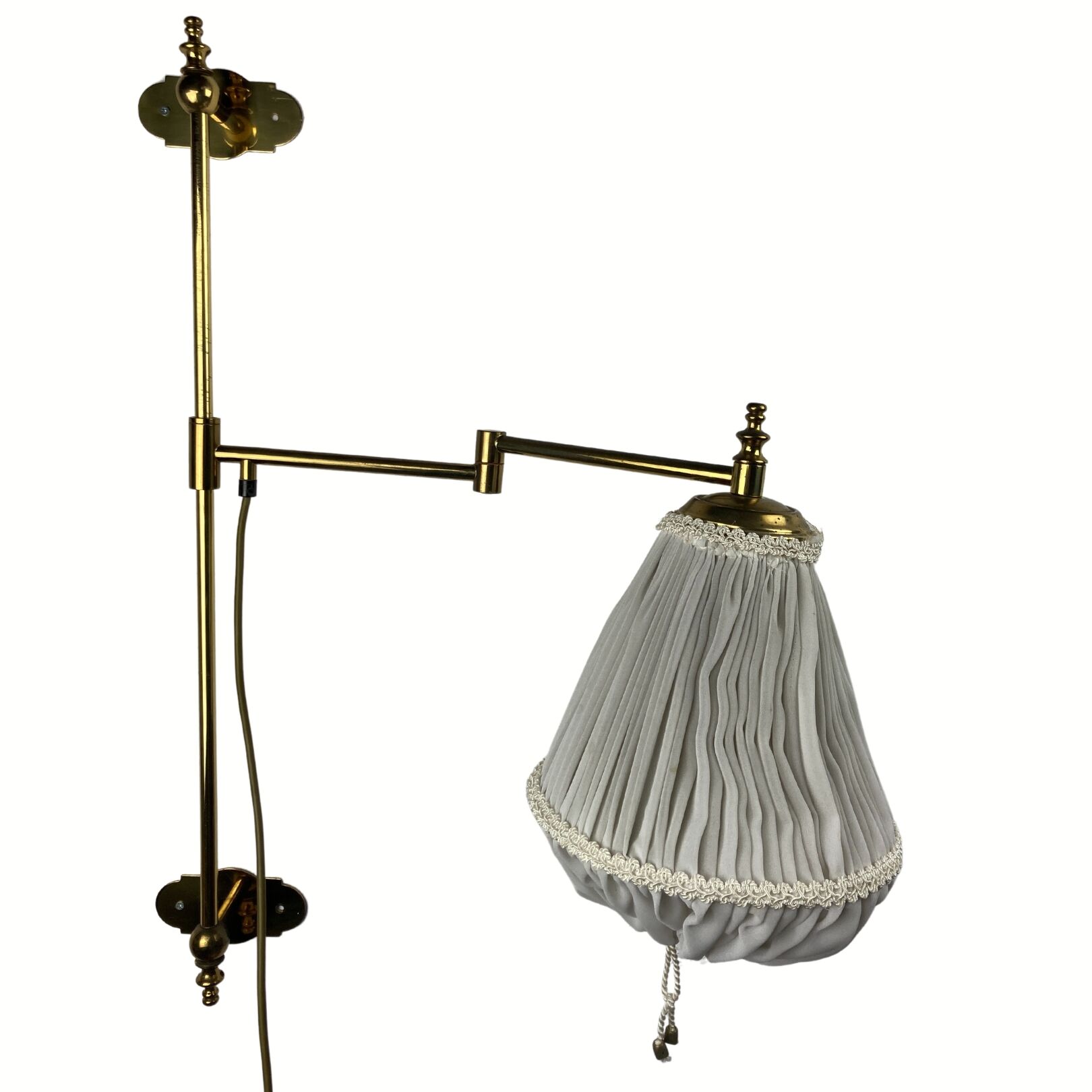 Brass art deco swivel arc wall lamp