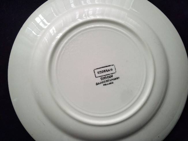4 Dessert plates Digoin Sarreguemines Scottish model