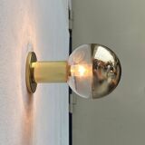 Vintage German Space Age Brass Ceiling Lamp by Motoko Ishii for Staff, 1970s