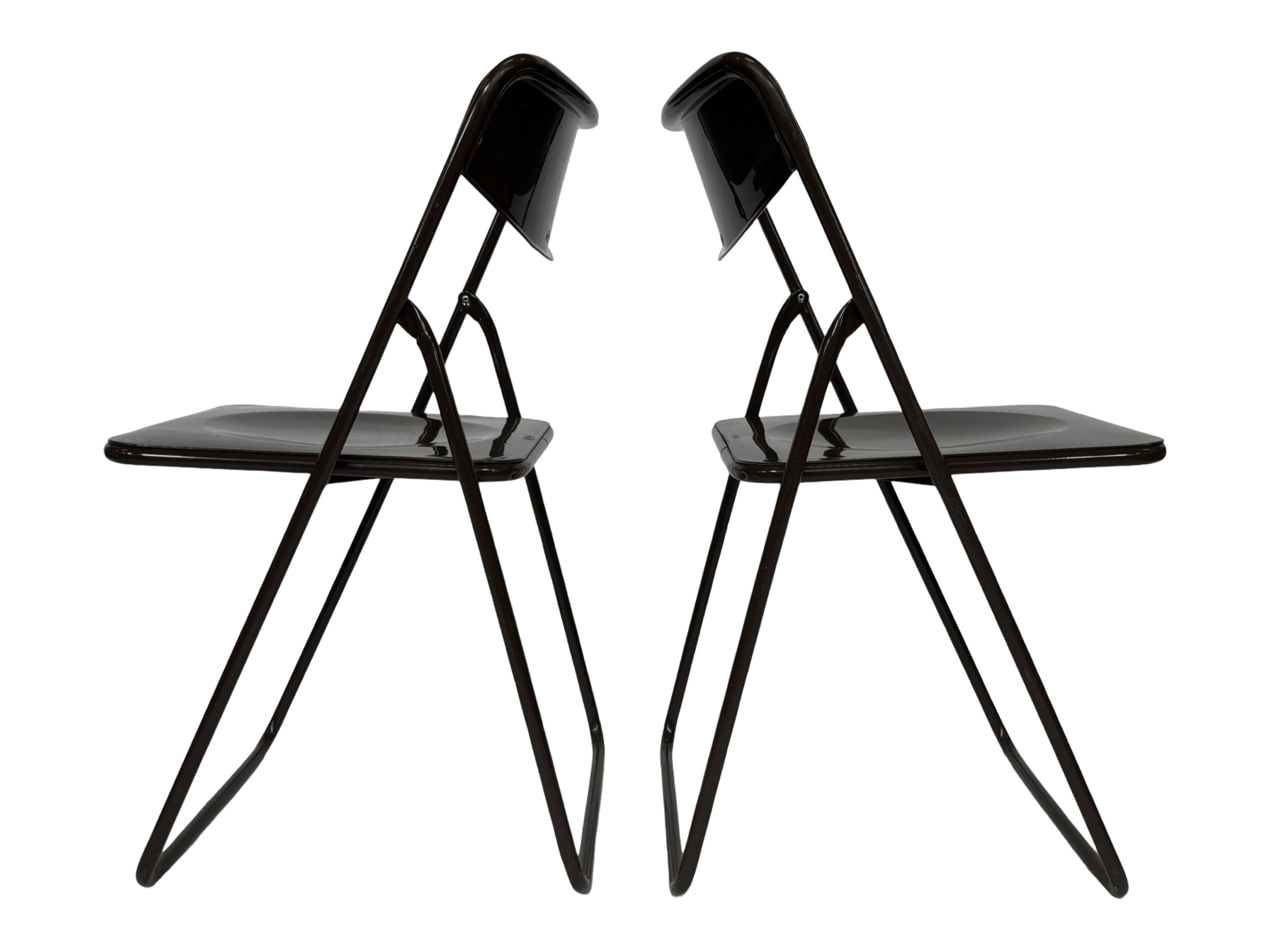 Vintage Ted Folding chairs Niels Gammelgaard for Ikea - Set of four - in Dark Brown