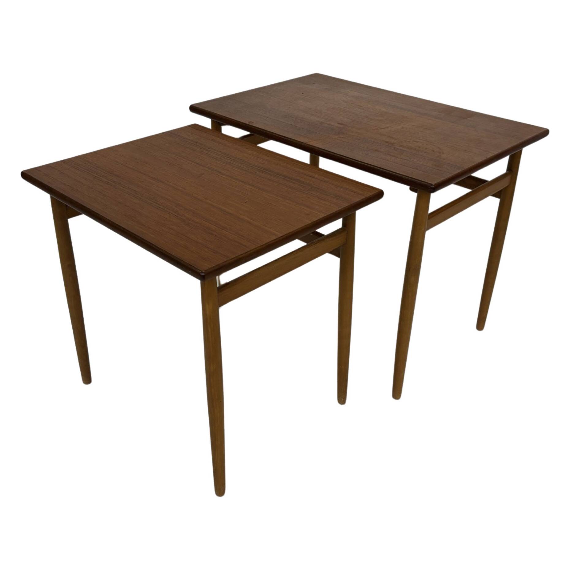 Vintage side tables nesting tables 1960s teak design