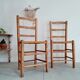 Paire de chaises en bois et paille