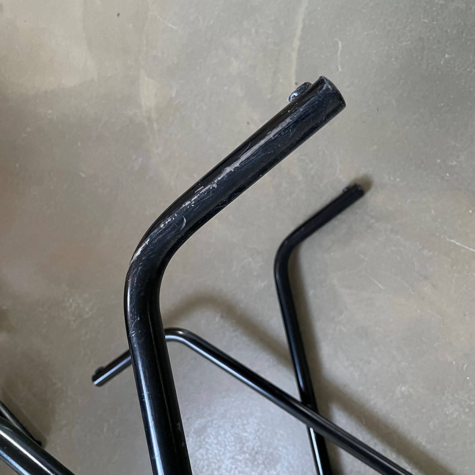 Black metal stacking chairs, Arrben Italy, 80s