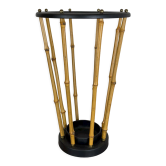 Midcentury Metal and Bamboo Auböck style Umbrella Stand, Germany, 1950s