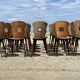 Set of wooden bistro chairs by Baumann from the 1960s.