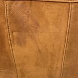 Roche-Bobois brown leather sofa